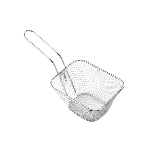 Mini French Fries Basket Chicken Nuggets Frying Basket Food Tableware Small Frying Basket Snack Basket Wholesale(Silver)