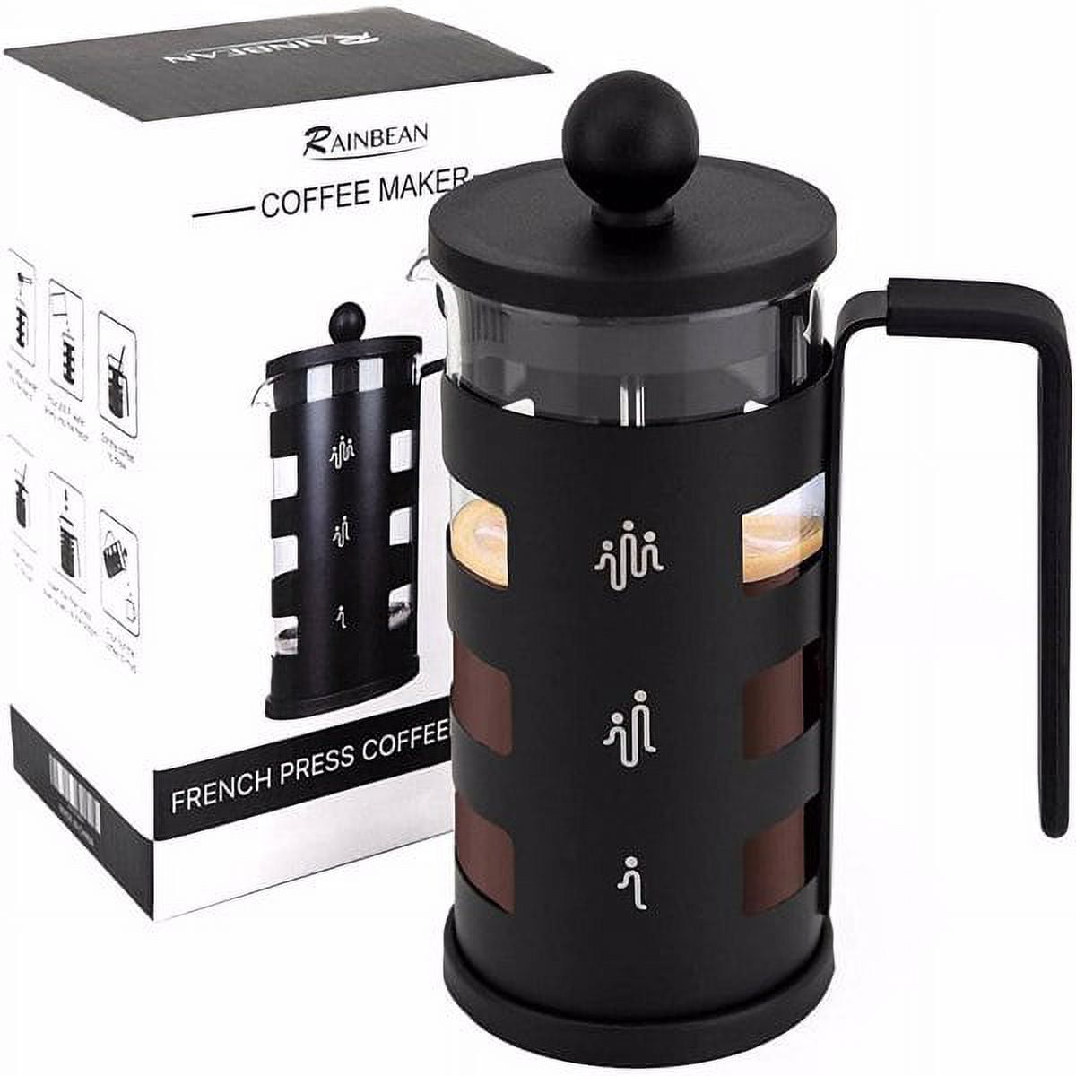 Rainbean Mini French Press for 12oz Small French Press Coffee Single-Serve  Maker with 4 Level Filtration System Food Grade Aluminium, Borosilicate  Glass 