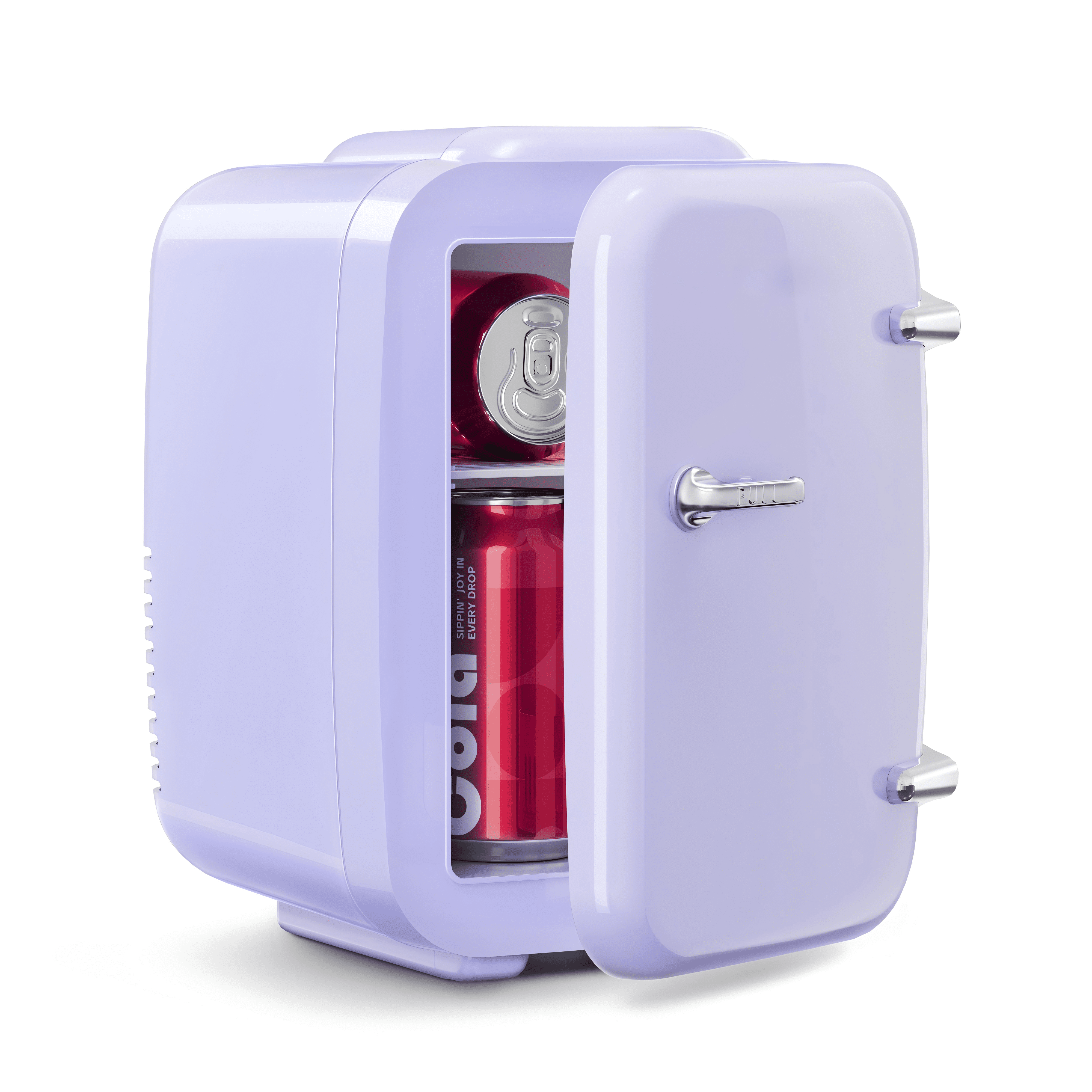 Mini Fridge, 4 Liter/6 Can Mini Makeup Fridge, 110V AC/ 12V DC Portable Thermoelectric Cooler&Warmer for Skincare, Drink, Cosmetic, Medicine, Small fridge for Bedroom, Office, Dorm, Car, Purple