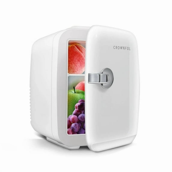 Mini Fridge, 4 Liter/6 Can Portable Cooler and Warmer Personal Refrigerator for Skin Care, Cosmetics, Beverage, Food
