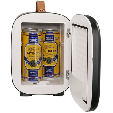 Mini Fridge, 4 Liter/6 Can Small Refrigerator for Beverage Skincare & Cosmetic, AC/DC Cooler & Warmer, Mute Portable Tiny Fridge for Bedroom Office Dorm Desk Car Travel, ETL