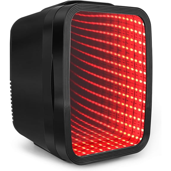 Mini Fridge, 4 Liter/6 Cans Small Refrigerator With Dimmable LED Light,AC/DC Portable Mini Cooler and Warmer, Gaming Small Fridge for Bedroom,Office,Gaming Room and Car (Black)