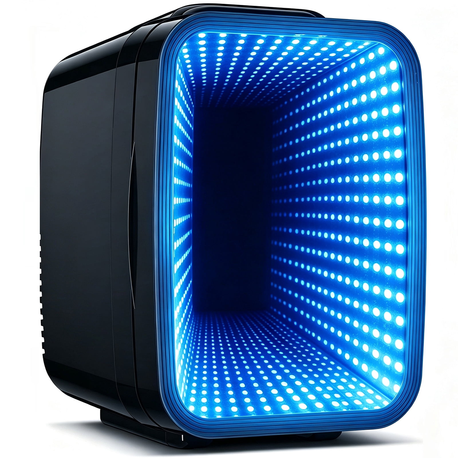 4L Mini Fridge with 6-Color LED, Portable Cooler & Warmer for Bedroom, Office, Car – Quiet Thermoelectric Small Refrigerator for Skincare, Drinks & Gaming Room, AC/DC Powered (Black)