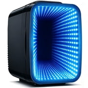 BEICHEN 4L Mini Fridge with 6-Color LED, Portable Cooler & Warmer for Bedroom, Office, Car   Quiet Thermoelectric Small Refrigerator for Skincare, Drinks & Gaming Room, AC/DC Powered Black