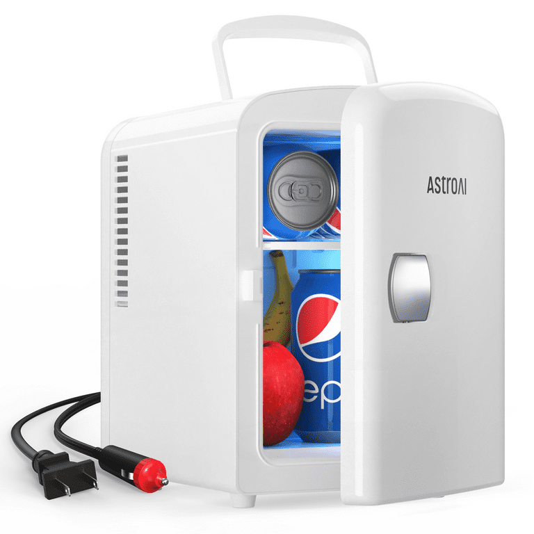 Mini Fridge, 6 Can 4 Liter Portable Electric Cooler, AstroAI Personal  Refrigerator Skincare for Bedroom DC/AC, for Gift