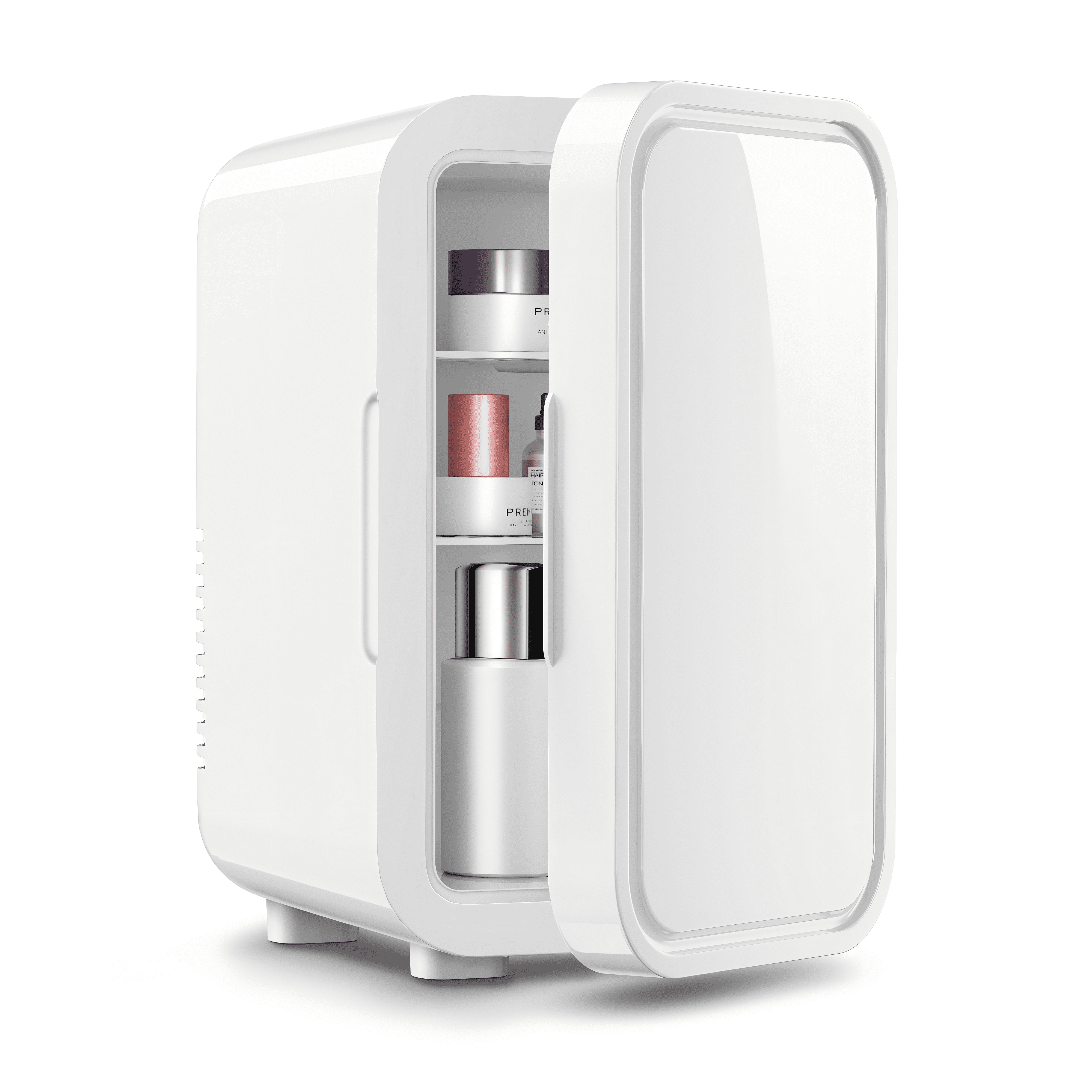 Mini Fridge, 6 Liter/8 Can 110V AC/DC Portable Thermoelectric Cooler Refrigerators for Bedroom, Personal Skin Care Fridge for Cosmetics, Drink, Milk, Office, Dorm Room and Car, White