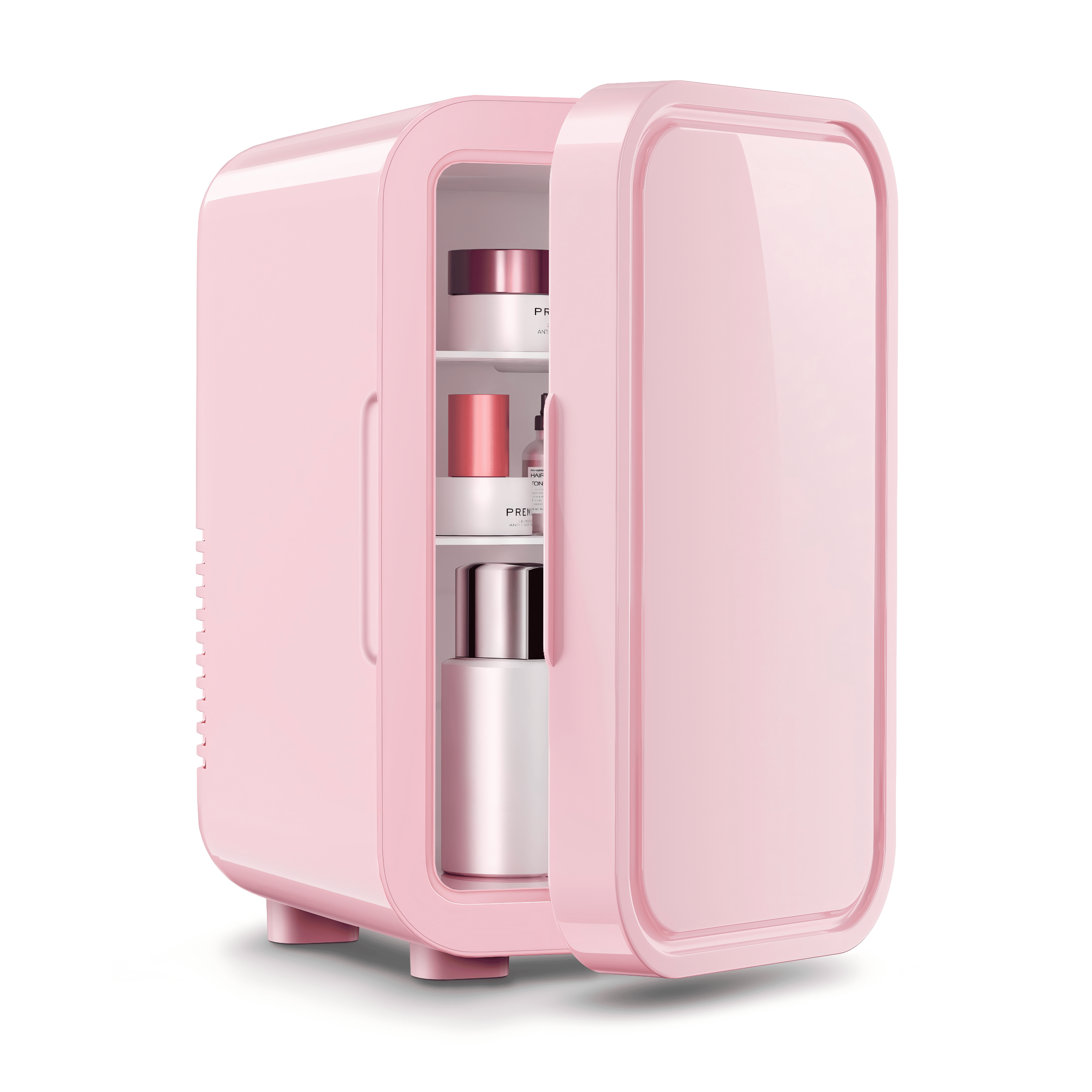 Mini Fridge, 6 Liter/8 Can 110V AC/DC Portable Thermoelectric Cooler Refrigerators for Bedroom, Skincare, Beverage, Office, Dorm Room and Car, Pink