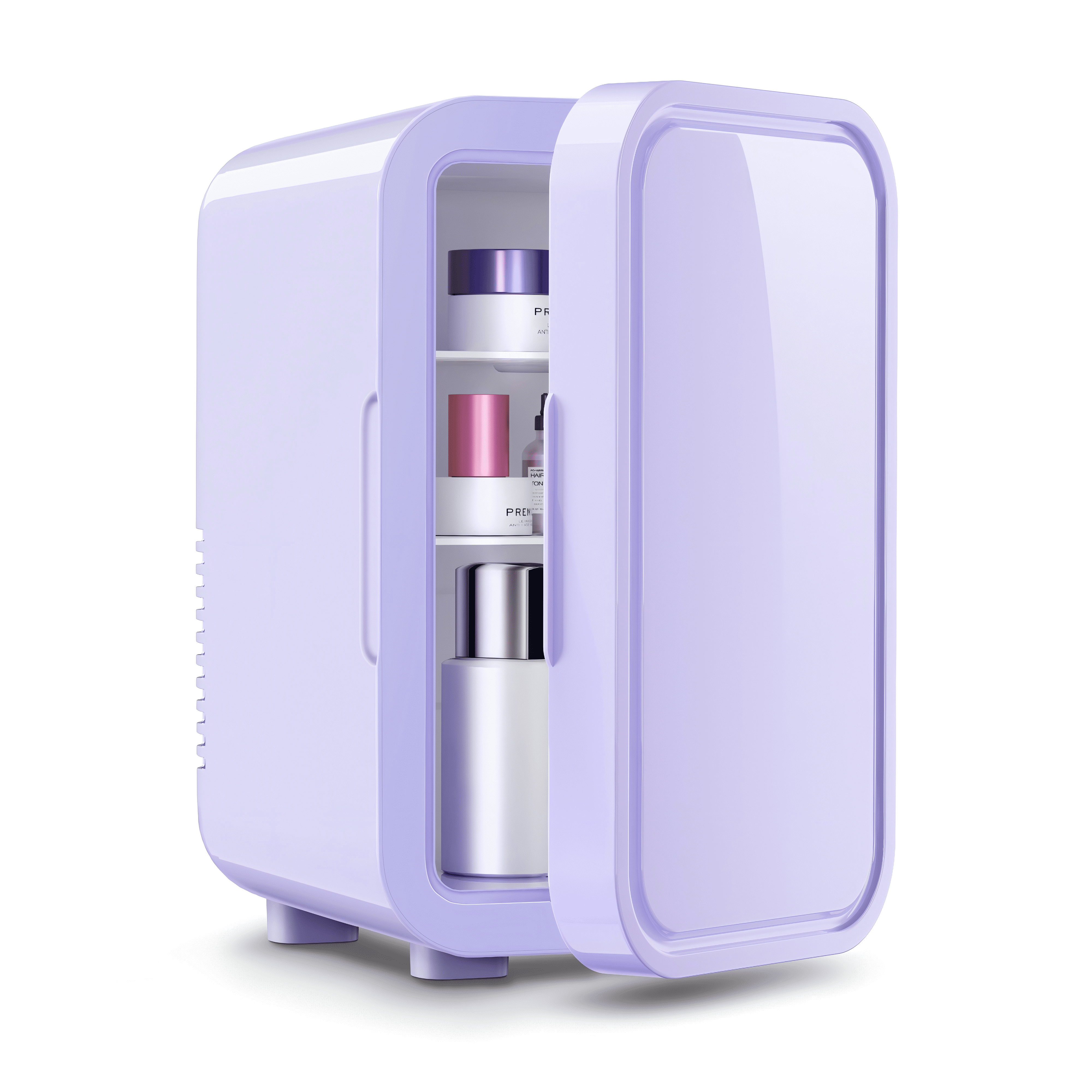 Mini Fridge, 6 Liter/8 Can 110V AC/DC Portable Thermoelectric Cooler Refrigerators for Bedroom, Skincare, Beverage, Office, Dorm Room and Car, Purple