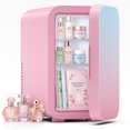 thumbnail image 1 of Mini Fridge, 6 Liter/8 Can Skincare Fridge, Portable Small Refrigerators for Bedroom, Dorm, Office, Car, Pink, 1 of 10