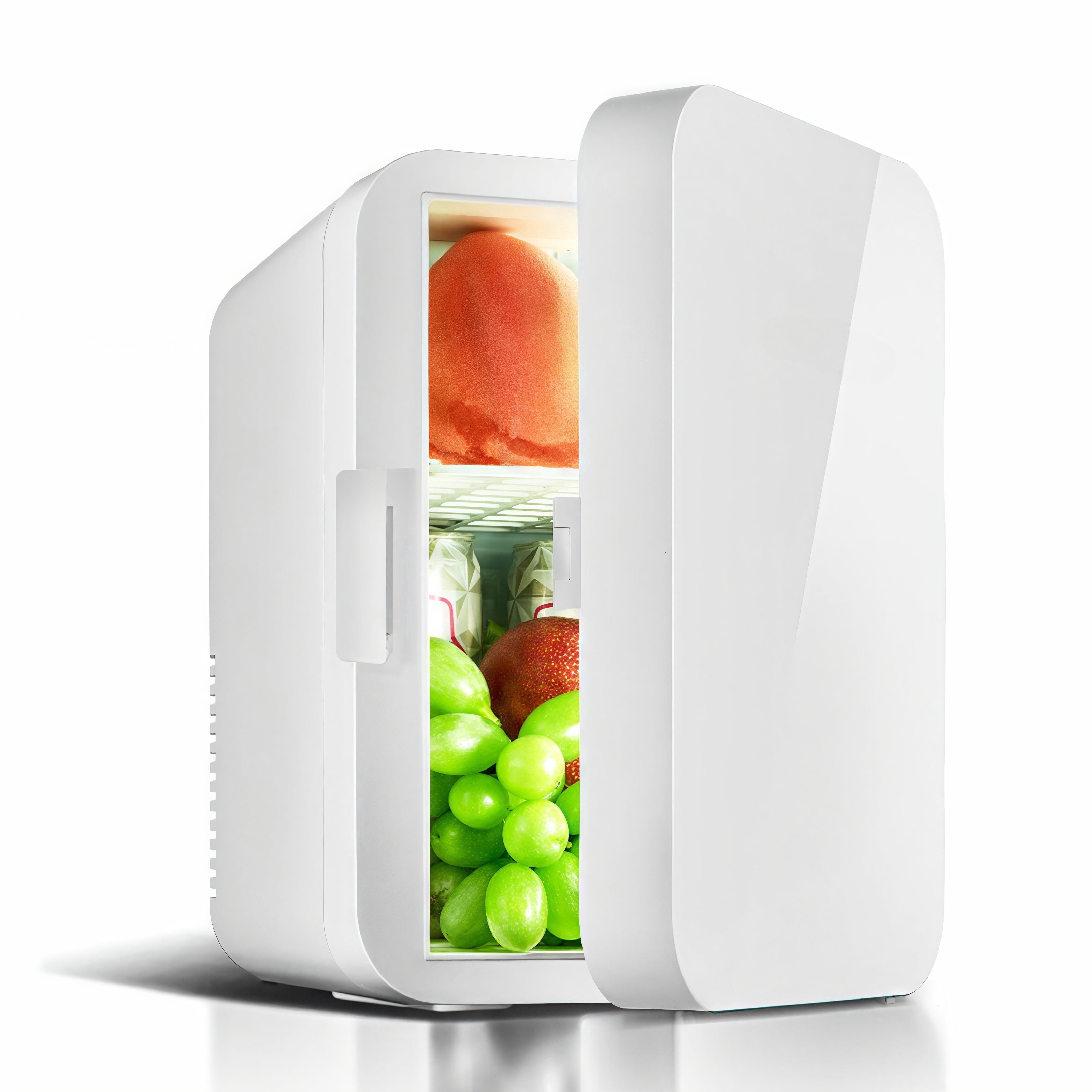CATUOR Mini Fridge, 8L/6 Cans Makeup Skincare Fridge, 110V AC/ 12V DC Adapters Mini Fridge for Bedroom