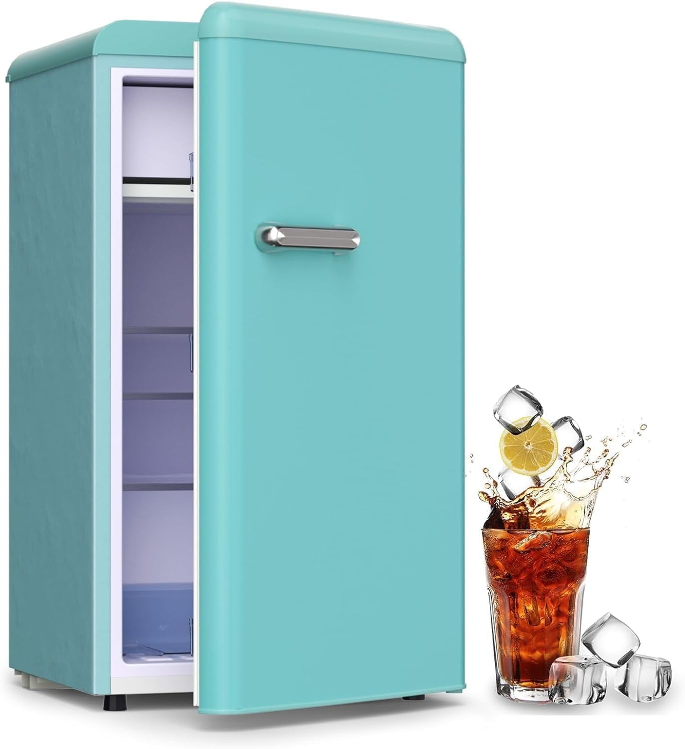 TOTU Mini Fridge for Bedroom, 3.5 Cu.Ft Retro Fridge with Freezer