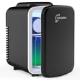 thumbnail image 1 of Mini Fridge Black, 4 Liter/6 Cans Skincare Fridge for Bedroom, 110V AC/12V DC Portable Thermoelectric Cooler and Warmer Small Refrigerators for Beauty & Makeup, Dorm Office and Car, 1 of 9