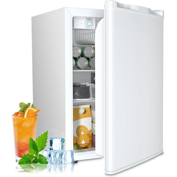 FREE VILLAGE 2.56 Cu.Ft Mini Fridge with Freezer,Small Refrigerators with 7 Adjustable Thermostat,Low Noise,Energy Saving,Compact Refrigerators for College Dorm,Office,Bedroom,Apartment,Black