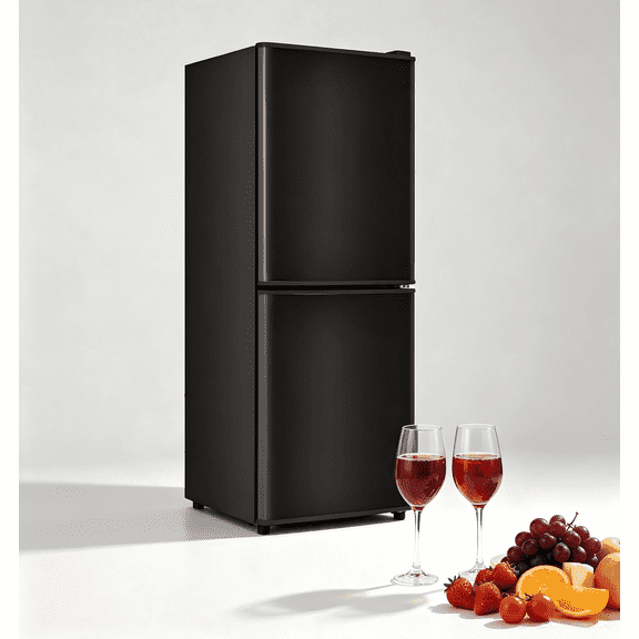 GGTB 4.0 Cu.Ft Mini Fridge with Freezer, 2 Door Mini Refrigerator, Adjustable Temperature, Adjustable Shelves, Compressor Cooling, Low Noise, Bedroom Use, Dorm Use, Black