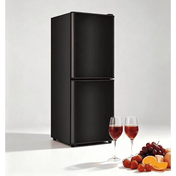 GGTB 4.0 Cu.Ft Mini Fridge with Freezer, 2 Door Mini Refrigerator, Adjustable Temperature, Adjustable Shelves, Compressor Cooling, Low Noise, Bedroom Use, Dorm Use, Black