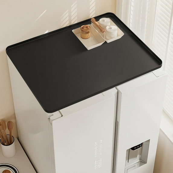 Mini Fridge Mat,Drip Silicone Tray,Waterproof Washing Mat Non Slip Storage Organizer,Mini Fridge Drip Pan,Portable Waterproof Drip Tray,Under Washer Pan(Black 24*20*0.6in)