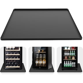 Mini Fridge Mat,Portable Air Conditioner Silicone Drip Mat, 23.6''x23.6''x0.78'' Dehumidifier Drip Pan, Humidifier Tray with Raised Edge,Non-Slip,Spill-Proof,Easy to Clean-Black