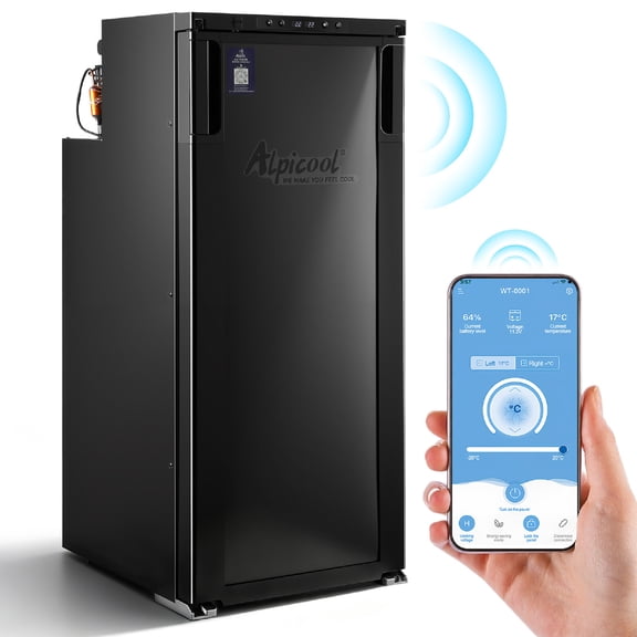 PartyKindom Black Rv Refrigerator with Dual Temperature Zones for Efficient Beverage Cooling