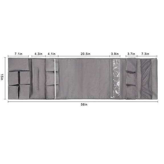 Mini Fridge Organizer, Dust Cover With 14 Pockets For Most Household Refrigerators, Hanging Mini Fridge Caddy Organizer Storage Bag For Dorm, Office, Kitchen, Home, School, Stripe