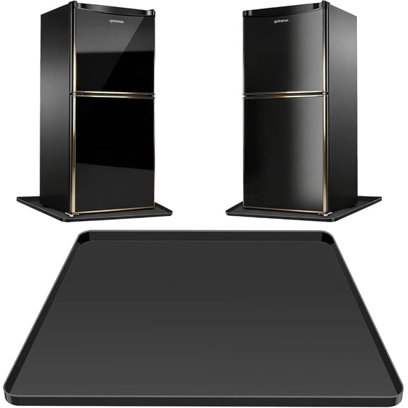 Mini Fridge Silicone Mat - 20"x20"x0.6" Water Cooler Mat, Soft Rubber Drip Tray, Non-Slip and Waterproof AC Drip Pan, Floor Protector Under Refrigerator, Humidifier, Water Dispenser, Black