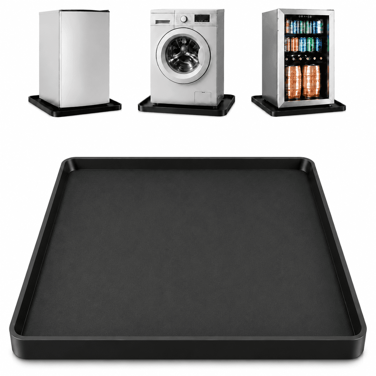 Mini Fridge Silicone Mat,24''x24''x0.5'', Under Refrigerator Mat Mini Fridge Drip Pan Prevents Appliance Leakage Water Spills, Protects the Floor From Damage an
