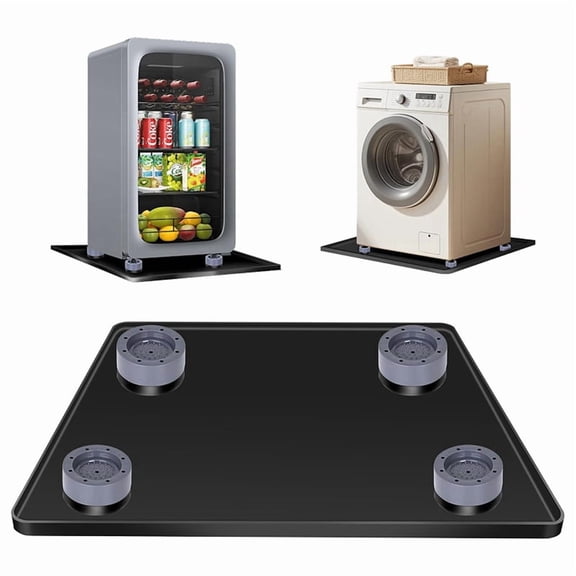 Mini Fridge Silicone Mat with 4 Base Raisers 60x60cm Mini Fridge Drip Tray Under Refrigerator Mat
