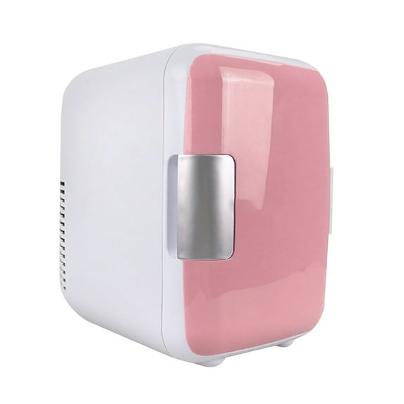 Mini Fridge, Small Fridge Rapid Cooling 4 Liter/6 Cans Skincare Fridge, Cooler and Warmer Refrigerators for Long Distance Travel, Self Driving Travel Home and Office Pink