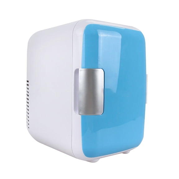 Mini Fridge, Small Fridge Rapid Cooling 4 Liter/6 Cans Skincare Fridge, Cooler and Warmer Refrigerators for Long Distance Travel, Self Driving Travel Home and Office Bl ue