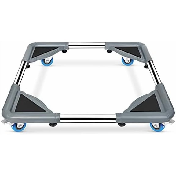 Mini Fridge Stand Furniture Dolly Mobile Roller with 4 Locking Wheels-Base Adjustable Refrigerator Washing Machine Stand Moving Cart- Appliance Dolly Cart Roller Pedestal -Grey