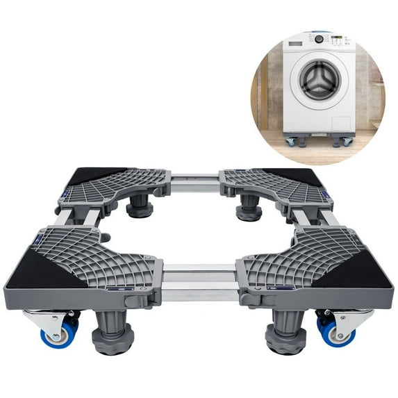 Mini Fridge Stand Mobile Base With 4 Locking Refrigerator Wheels, Adjustable Appliance Refrigerator Stand Pedestal, 8 Strong Feet for Washer Dryer Washing Machine