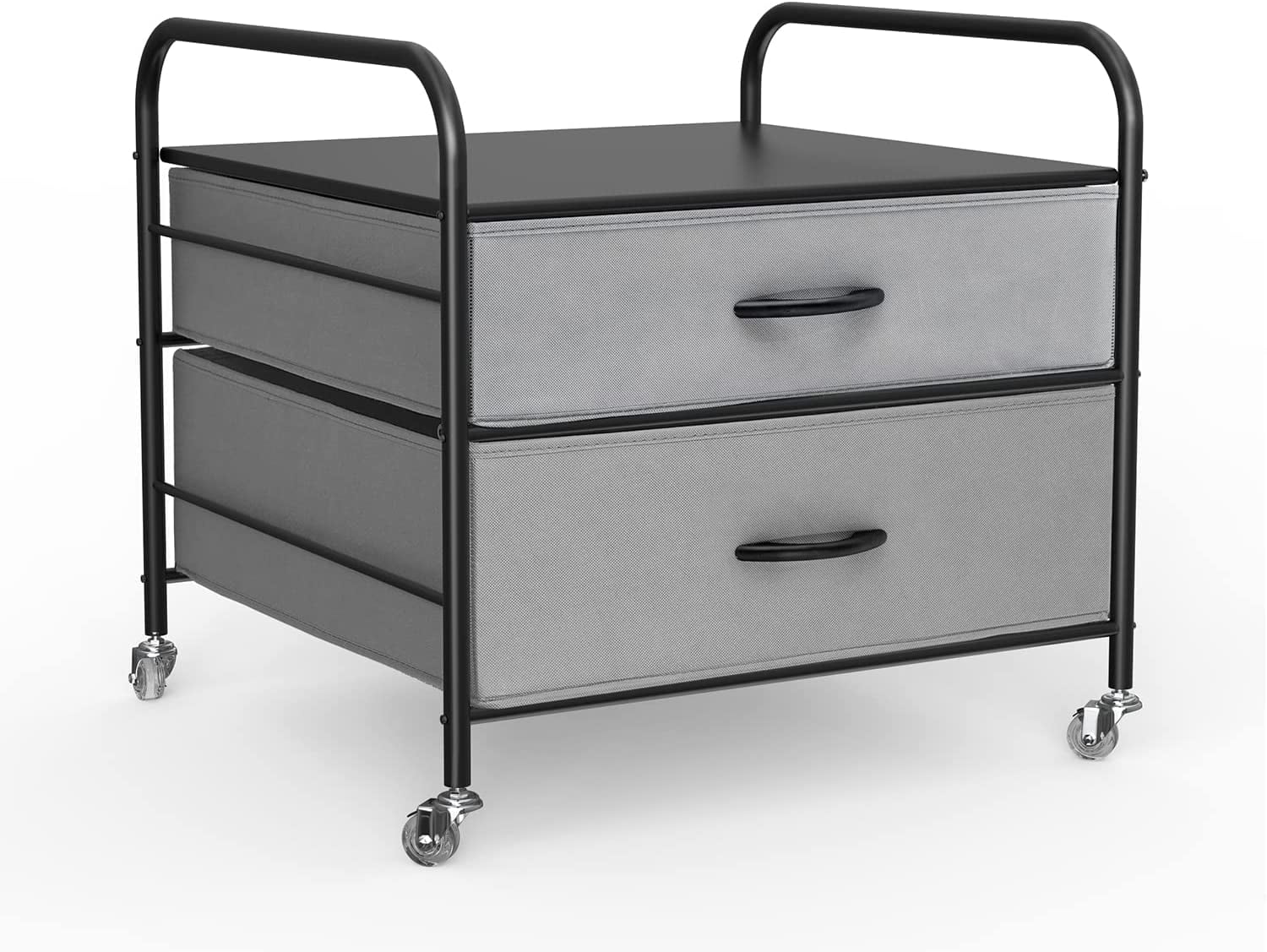 Mini Fridge Stand with Storage, 2Tier Drawer Organization Rolling Cart