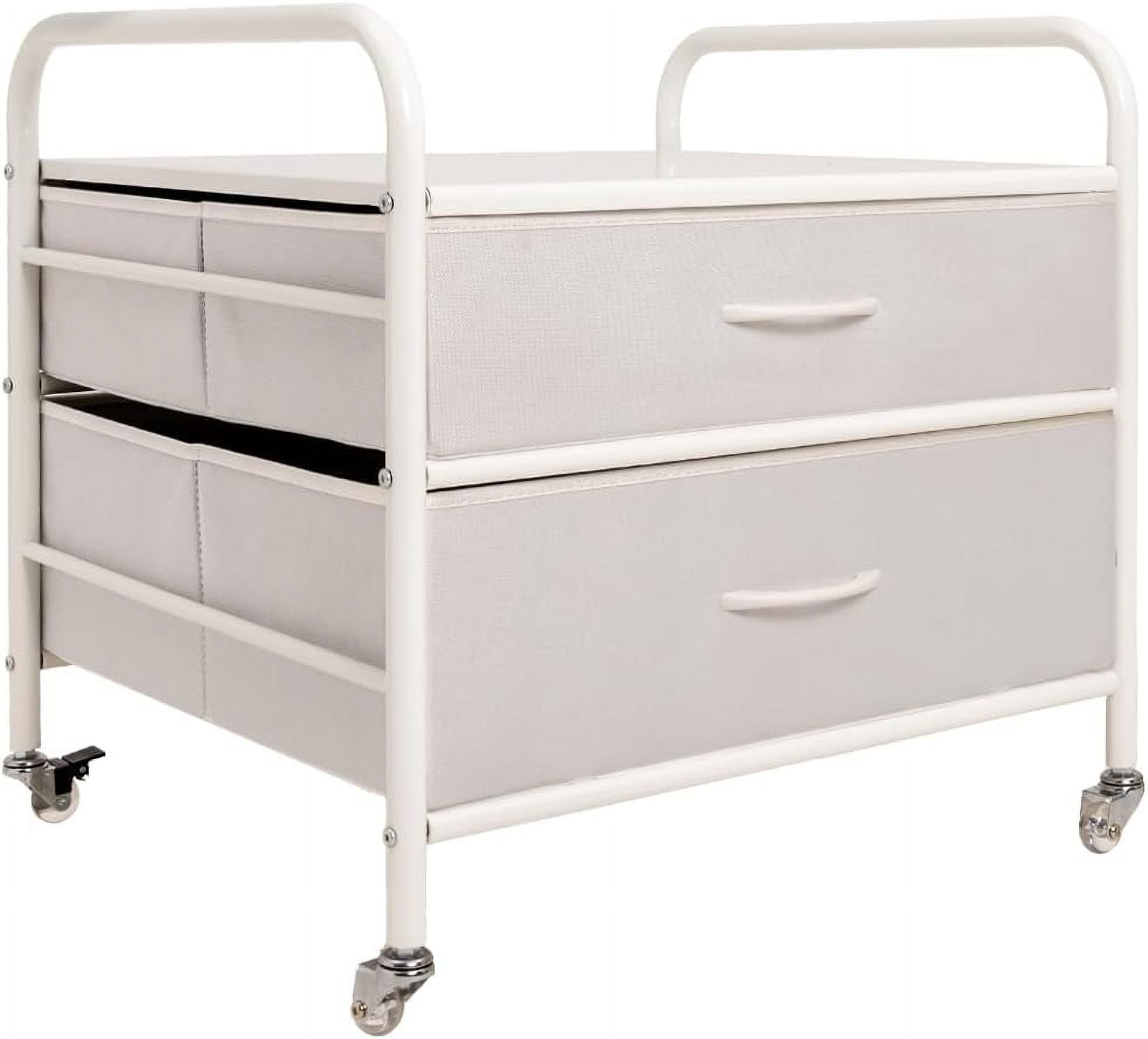 Supporto Per Mini Frigorifero WAYTRIM Con Ruote E 2 Cassetti – 50x57x56 Cm