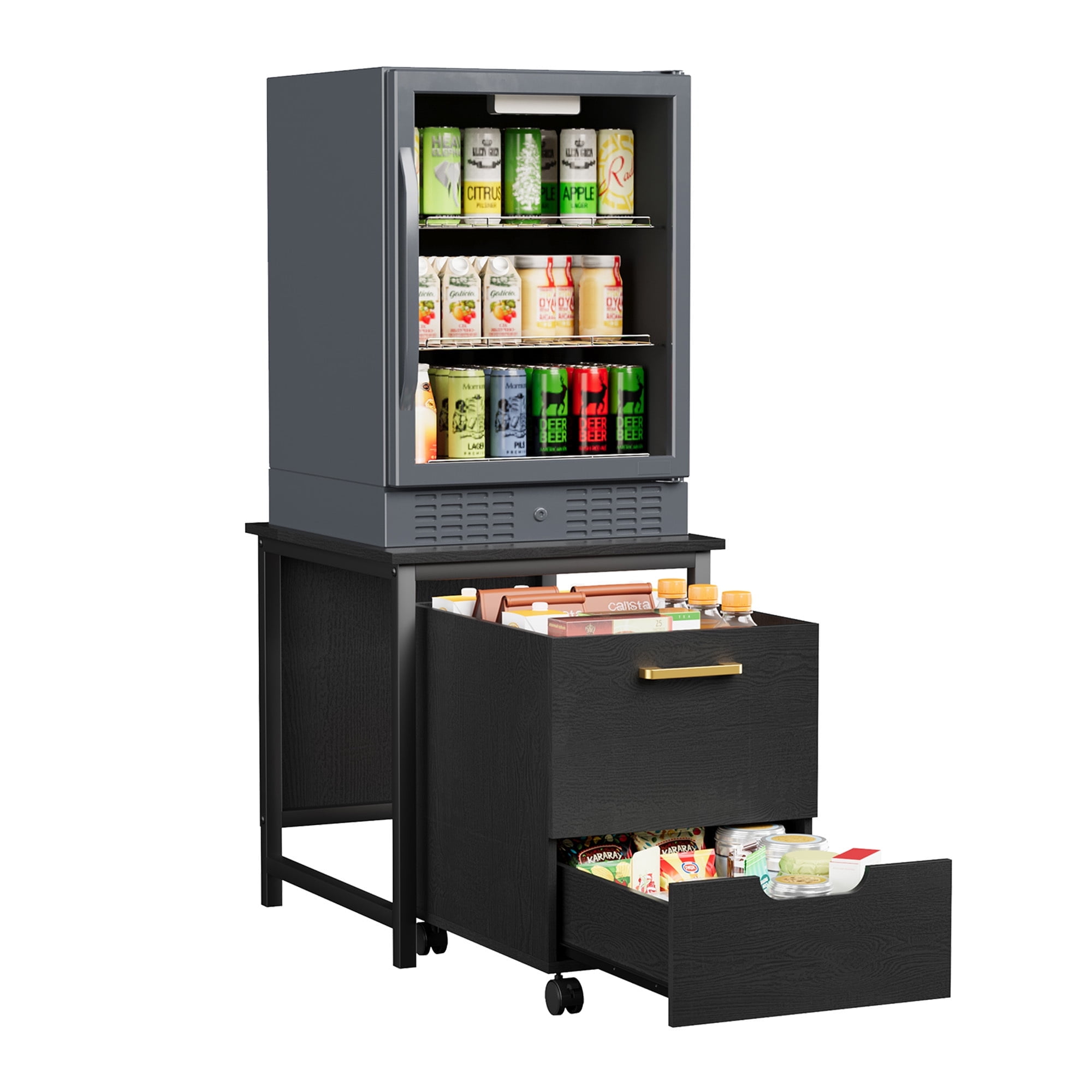 Lockable Idf Mini Rack Mini Fridge Stand with Storage, Mini Fridge Cabinet with Lockable ...