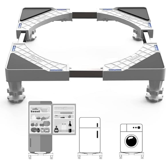 Mini Fridge Stand, Universal Refrigerator Stand Adjustable Stand Base with 4 Heavy Duty Foot, Multi-Functional Washing Machine Pedestal for Washer Dryer Appliance, Max Load 661 lb White MI82
