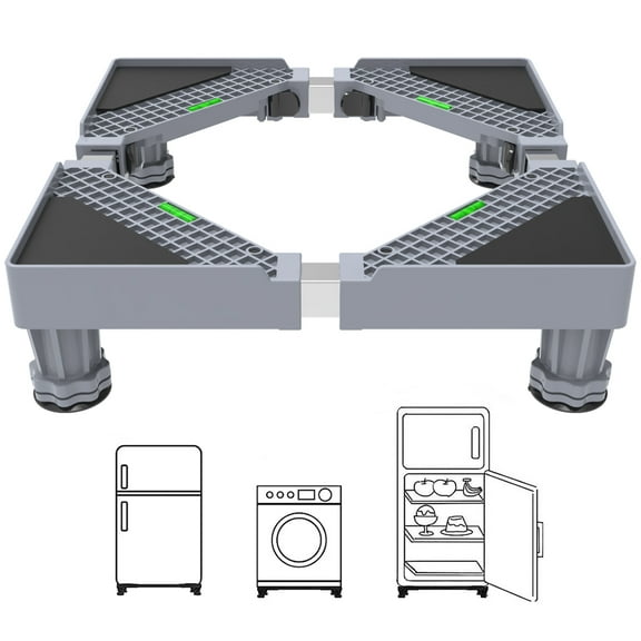 Mini Fridge Stand Universal Stand Base with 4 Strong Feet, Adjustable Refrigerator Stand, Multi-Functional Base for Washing Machine, Dryer, Laundry Pedestal