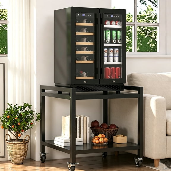 Mini Fridge Stand with Wheels,Microwave Stand,Mini Fridge Stand with Storage,Mini Fridge Table,Microwave Stand with Storage,Organizer for Dorm, Apartment, Office, Bedroom,23.2"H*22.4"W*22.4"D