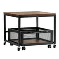 thumbnail image 1 of Mini Fridge Stand with  198lbs Cart & Swivel Wheels Light Brown, 1 of 5