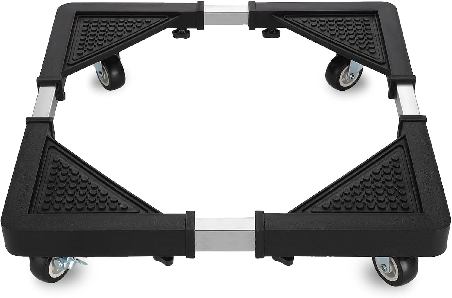 Mini Fridge Stand with 4 Locking Wheels 16.9"-25.6" Adjustable Dolly Base for Furniture Portable Refrigerator Stand（Black）