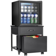 Mini Fridge Stand with Storage,18.1 Mini Refrigerator Cabinet, Black