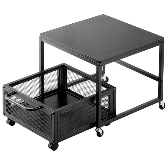Mini Fridge Stand with Storage Organizer Rolling Cart 198 LBS Capacity Coffee Bar Table Office Home Dorm Black