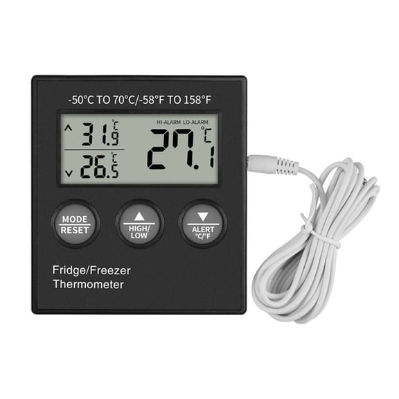 Mini Fridge Thermostat Electronic Digital Thermometer for Household Refrigerator High Low Temperatur Black ABS