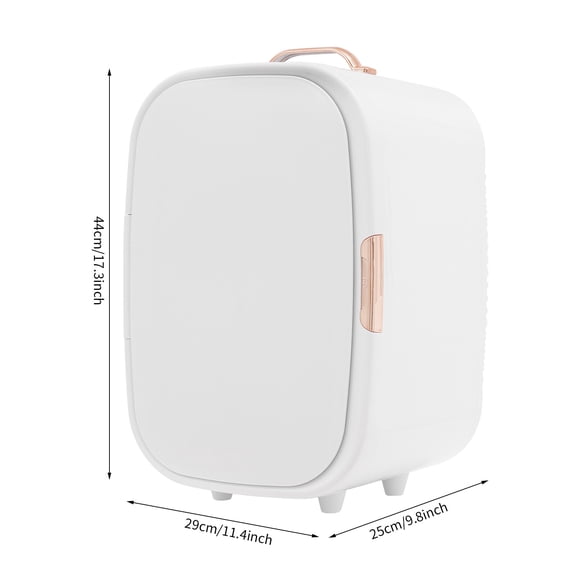 Mini Fridge White, Dual Cooling & Heating Cosmetic Refrigerator with 2 Removable Mesh Partition Boards, Divided Storage for Makeup, Beverages