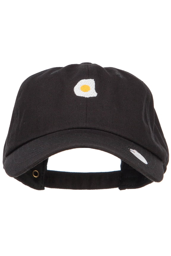 Mini Fried Egg Embroidered Unstructed Cap - Black OSFM