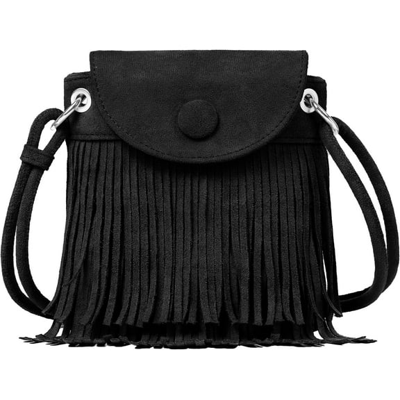 Mini Fringe Purse Small Phone Bags for Women Western Cell Phone Wallet with Zipper Pockets