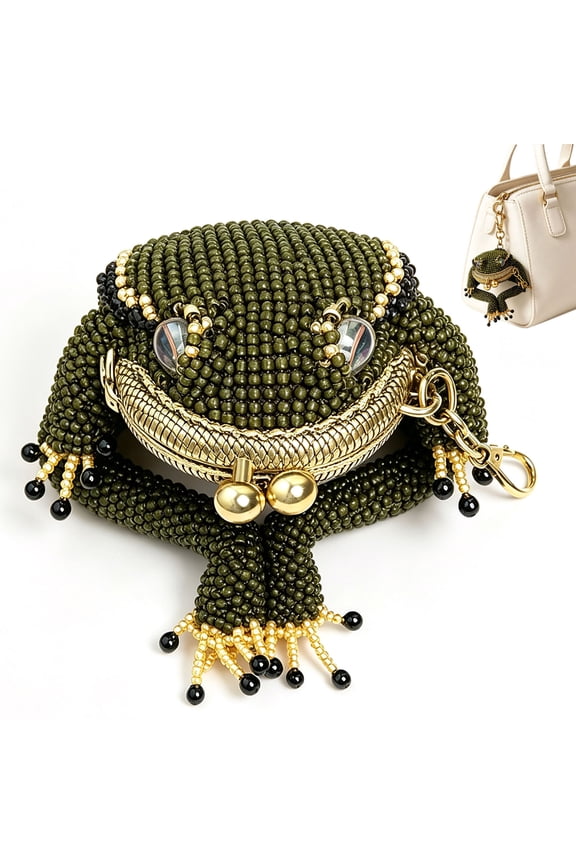 Mini Frog Coin Purse Keychain Bag Charm Small Pouch for Cash and Earbuds Daily Carry Handheld Pendant for Backpack Purse(2PCS