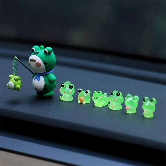 Mini Frog Garden Decor Luminous Frog Figurines Miniature Decjo Home X7F7