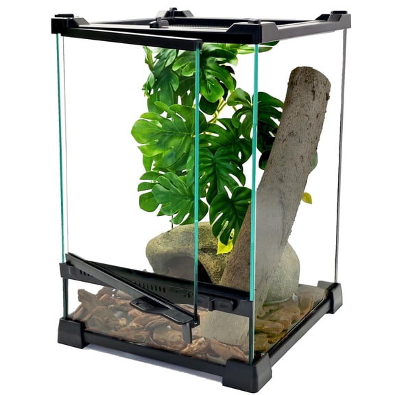Mini Front-Opening Reptile Terrarium 8"x8"x12" For Small Geckos Frogs Tarantulas