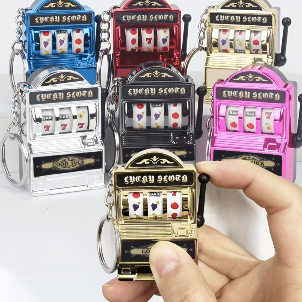 Mini Fruit Slot Machine Keychain, Creative Fidget Toy Portable Lucky ...