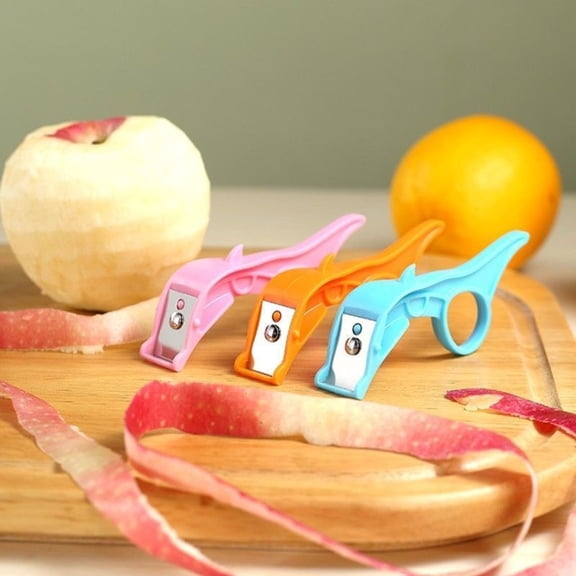 Mini Fruits Vegetables Peeler with Ring, Multifunctional Apple Orange Peeler, Safe Design, Not Hurt Hands, Easy to Use