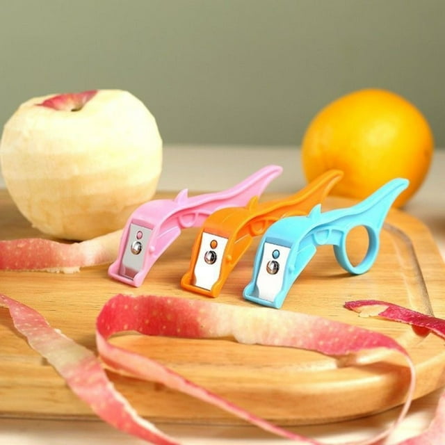 Mini Fruits Vegetables Peeler with Ring, Multifunctional Apple Orange Peeler, Safe Design, Not Hurt Hands, Easy to Use